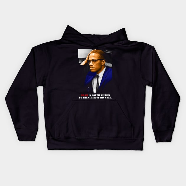 Malcolm X Quotes Kids Hoodie by Hason3Clothing